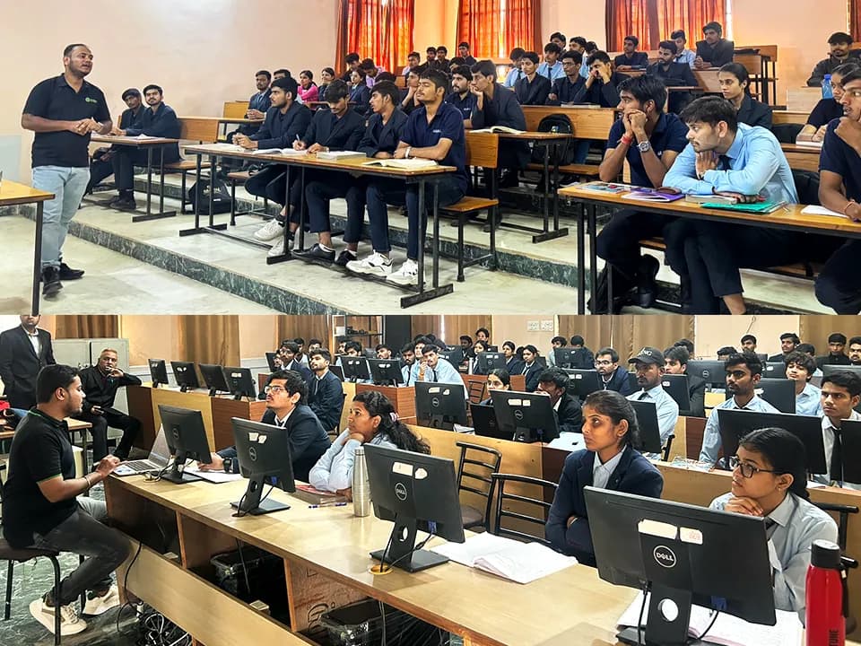 An E-Skills Web session at Pacific University, Udaipur